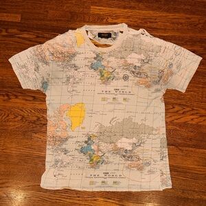 10.Deep Multicolor World Map Kids Tee